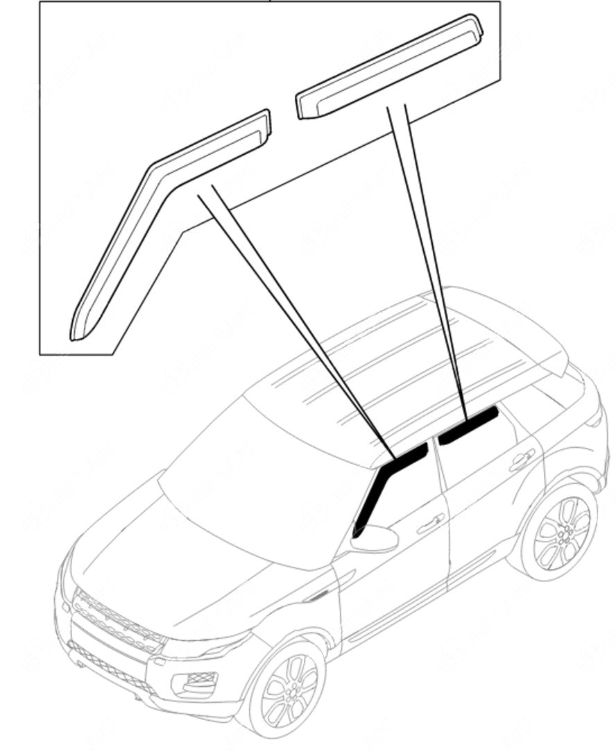Satz Seitenfensterleisten oben Boomerang RR Evoque VPLVB0245