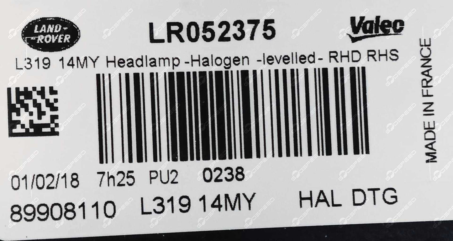 Lampa Halogen Przód Prawo DISCOVERY (L319) LR052375 Nowe