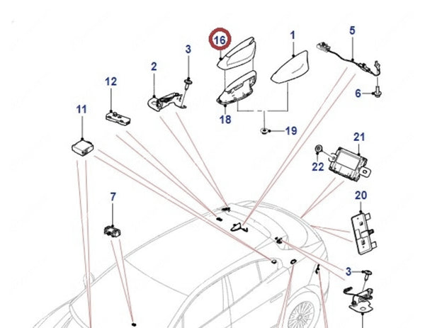 Obudowa anteny dachowej E-PACE (X540) F-PACE (X761) I-PACE (X590) XF (X260) XJ (X351) C2D43563LML Nowe